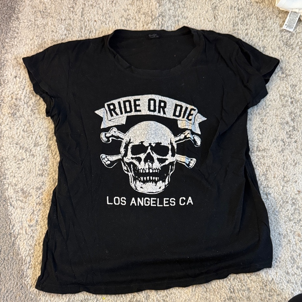 Black Graphic Tee - Ride or Die
